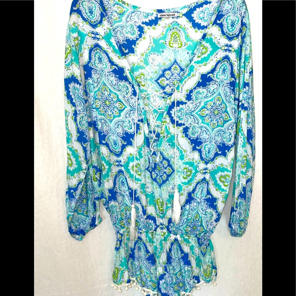 Tiare Hawaii Boho Lace front Romper / Swimsuit Cover-up